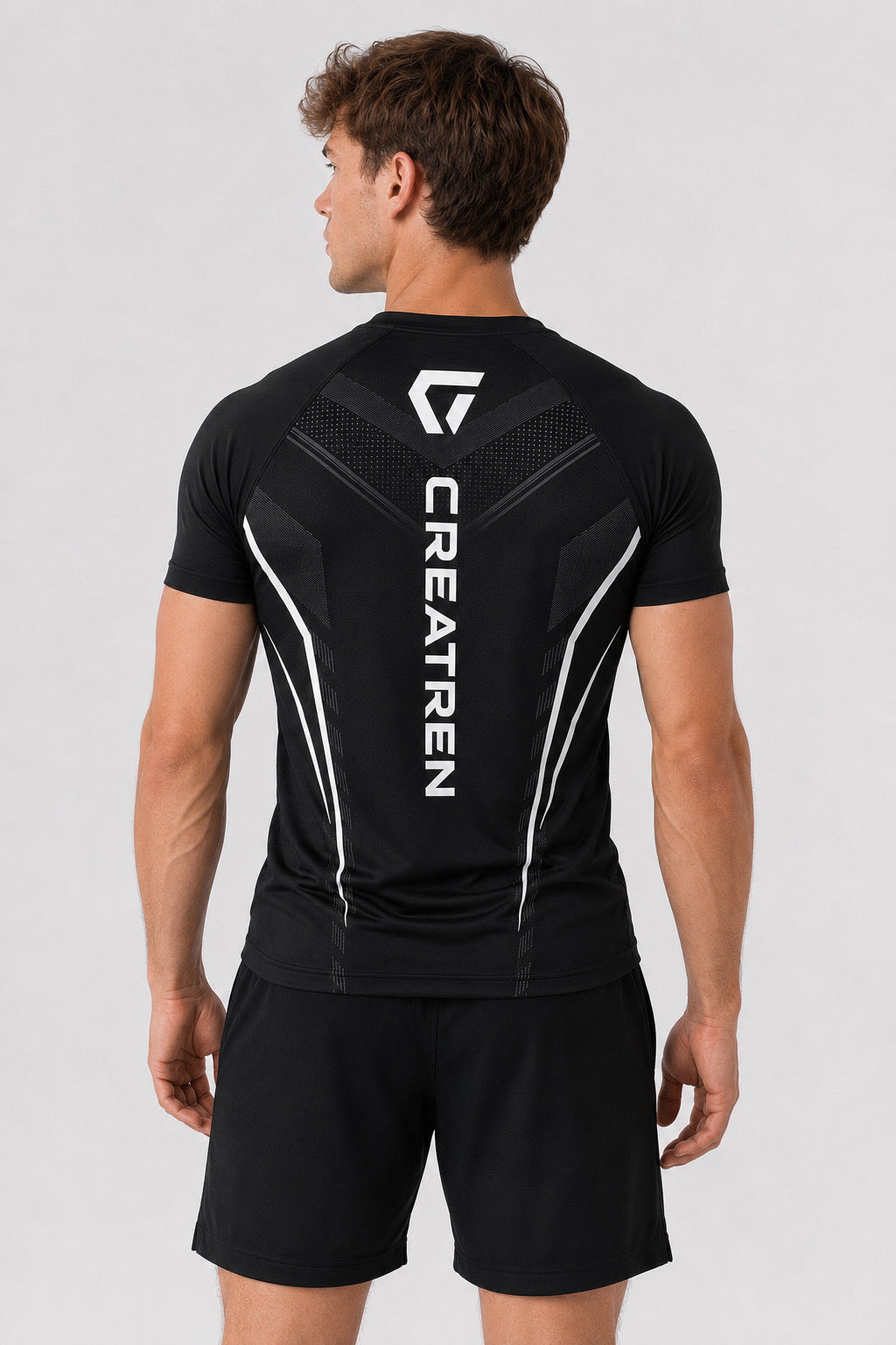 Compression shirt - Black, White stripes